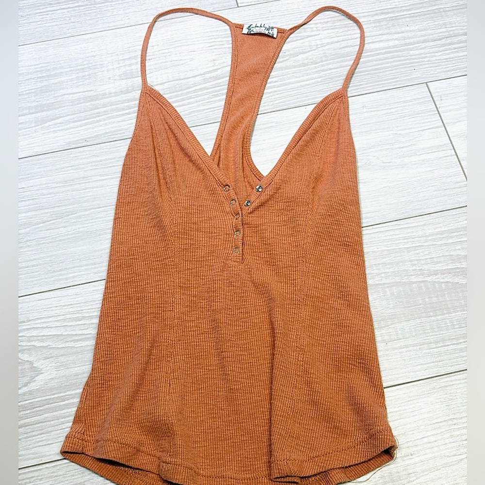 Free People Terracotta Camisole with Button Accents
